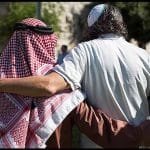 Israeli Palestinian hug
