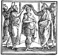 Thrasybulus receving an olive crown for his scucessful campaign for democracy