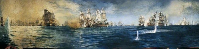 Panoramic painting of Trafalgar