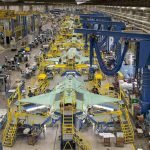File handout of workers on the moving line and forward fuselage assembly areas for the F-35 JSF at Lockheed Martin Corp’s factory located in Fort Worth