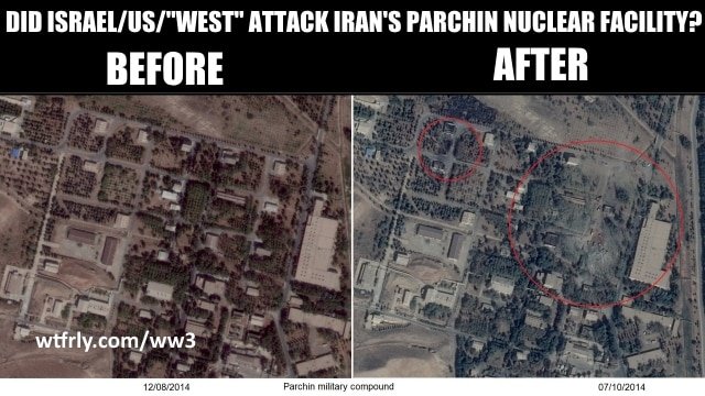 October 2014 satelitte photos of Parchin explosion