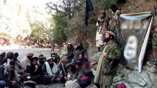 This file photo shows Daesh Takfiri militants in an undisclosed location in Afghanistan.