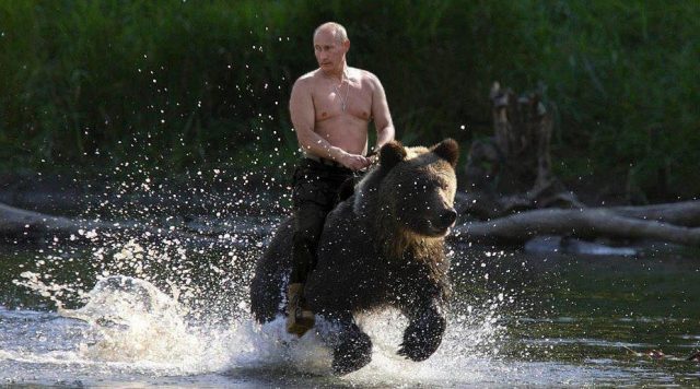Putin-rides-a-bear