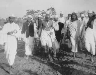 Gandhi during a protest march