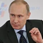 Vladimir Putin speaking at a press conference