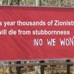Zionists stubborness sign4